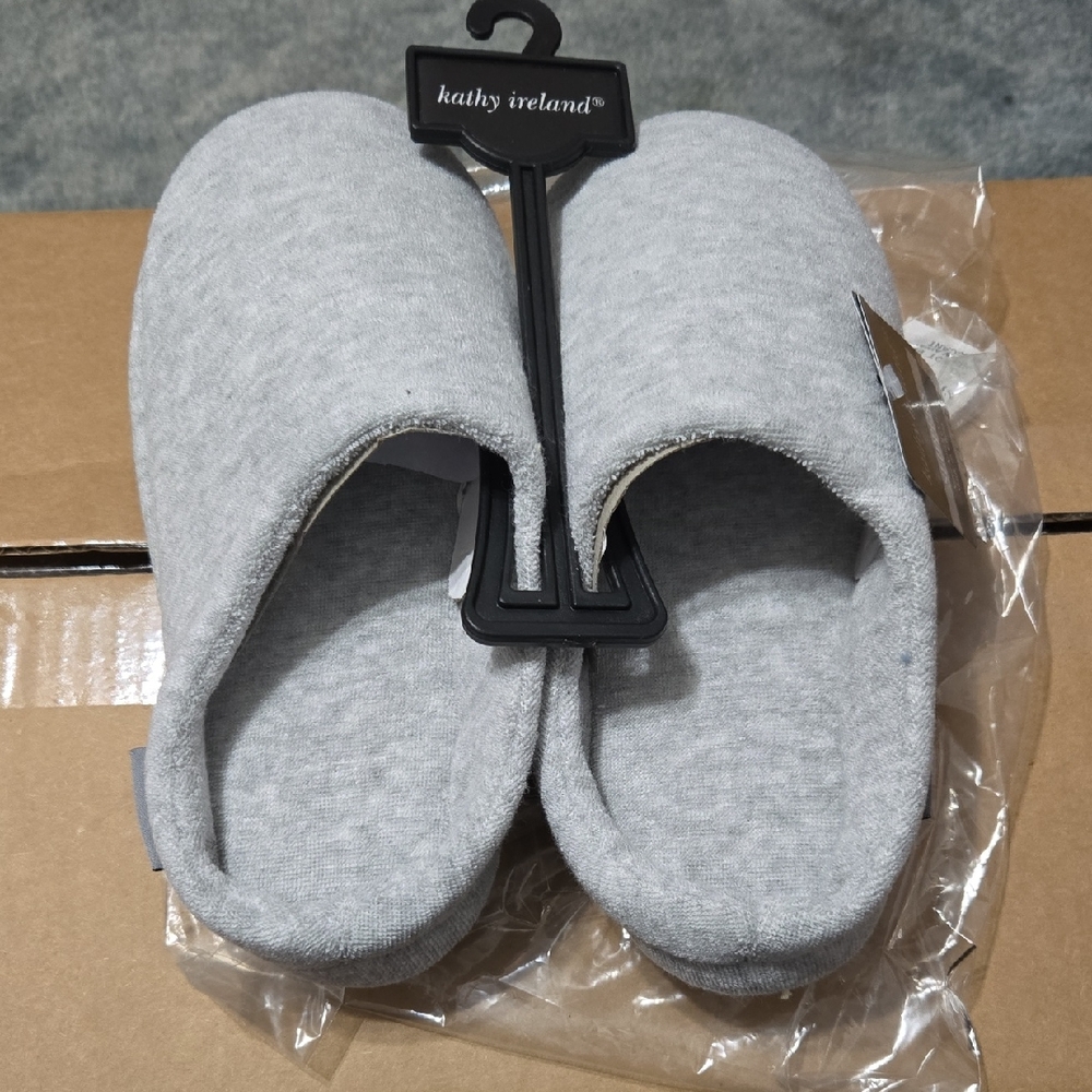 Kathy Ireland Soft Gray Slippers